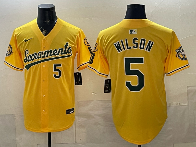 Men Oakland Athletics #5 Wilson yellow Nike 2026 MLB Jersey 0518005
